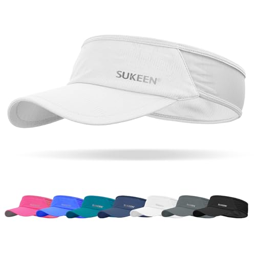 Sukeen Sports Sun Visor Men Women Lightweight Packable Cooling Stretchy Visor Hat for Running, Tennis, Golf