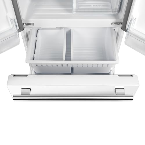 Forno 36'' Espresso Gallipoli French Door Stainless Steel Refrigerator - 17.5 Cu.ft Kitchen Fridge with LED Display and Ice Maker - Frost-free Swing Double Door Fridge with Inverter Compressor, White