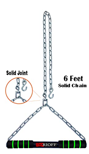 Rioff® Height Increase Pull Up Bar for ChinUps Hanging Rod for Home/Gym Use for Men Kids Boys Adults Fitted with Heavy Chain Sangal (6FT)