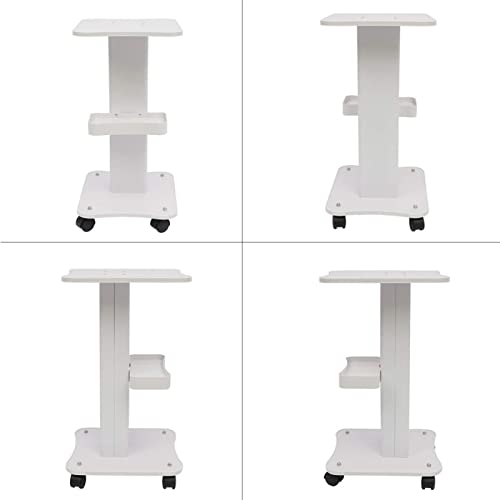 Multifunction Beauty Salon Trolley Use Pedestal Rolling Cart Wheel Aluminum Stand Personal Care Appliance Parts TMP1105 (Color : White)