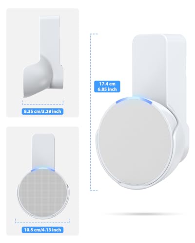 Maxonar Wall Mount for Ech0 P0p, Ech0 pop Wall Mount Speaker Stand Holder No Screws and Drill Needed Cable Hidden Storage - White