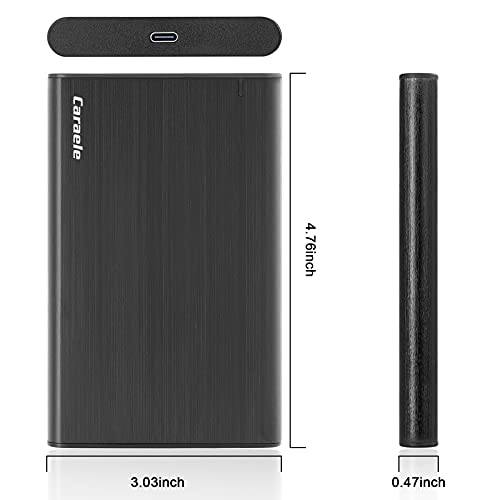 750GB Portable External Hard Drive USB-C USB 3.1 Mobile Ultrafast HDD Storage for PC, Mac, Desktop, Laptop, MacBook, Chromebook, Xbox One, Xbox 360, PS4 (Black)