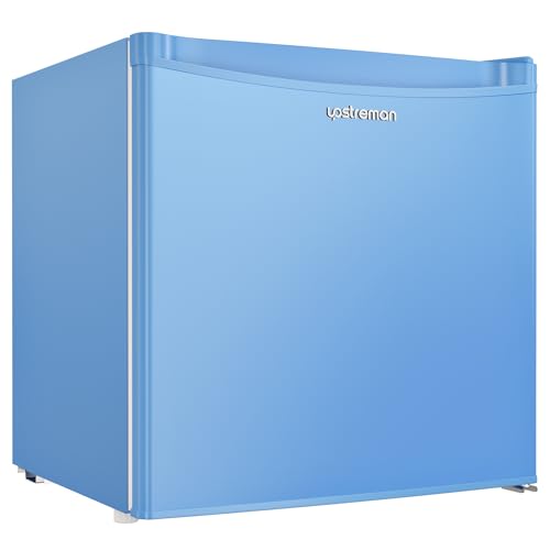 Upstreman 1.7 Cu.ft Mini Fridge with Freezer, Adjustable Thermostat, Energy Saving, Low Noise, Single Door Compact Refrigerator for Dorm, Office, Bedroom, Blue-FR17