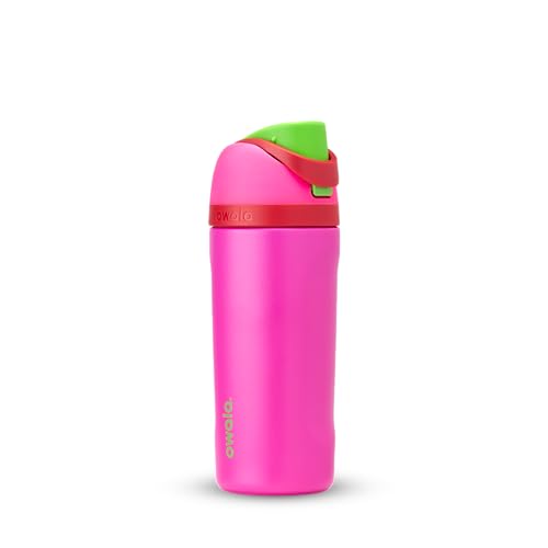 Owala Kids FreeSip Insulated Stainless Steel Water Bottle with Straw, BPA-Free Sports Water Bottle, Great for Travel, 16 oz, All the Berries
