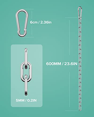 Fitness Chain, Weight Lifting Chains, Cable Machine Extension Chain, 304 Stainless Steel LAT Pull Cable Extension Weight Machine Chain, Curl Bar Chain for Home Gym