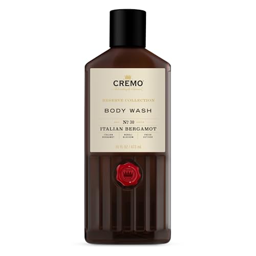 Cremo Rich-Lathering Italian Bergamot Body Wash for Men, Notes of Italian Bergamot, Neroli Blossom, and Fresh Vetiver, 16 Fl Oz