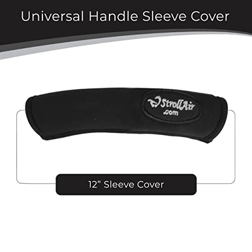 StrollAir Universal Handle Sleeve Cover, Grip Bar, Replacement, BOB, Bugaboo, Baby Jogger, Uppa Baby, Bumbleride, Black, 12"