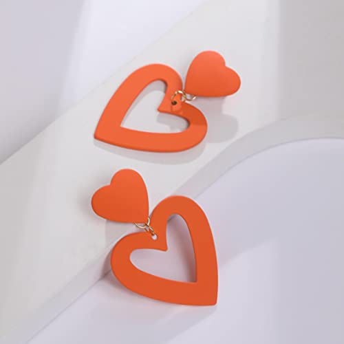 Double Heart Earrings Dangling Heart Drop Earrings For Women Love Heart Dangle Earrings Valentine's Day Mother's Day Gift