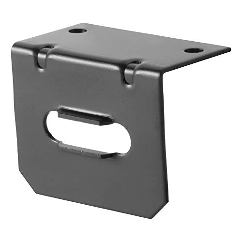 CURT 58300 Vehicle-Side Trailer Wiring Harness Mounting Bracket for 4-Way Flat, GLOSS BLACK POWDER COAT