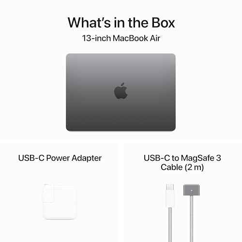 Apple 2024 MacBook Air 13-inch Laptop with M3 chip: 13.6-inch Liquid Retina Display, 8GB Unified Memory, 256GB SSD Storage, Backlit Keyboard, 1080p FaceTime HD Camera, Touch ID; Space Gray