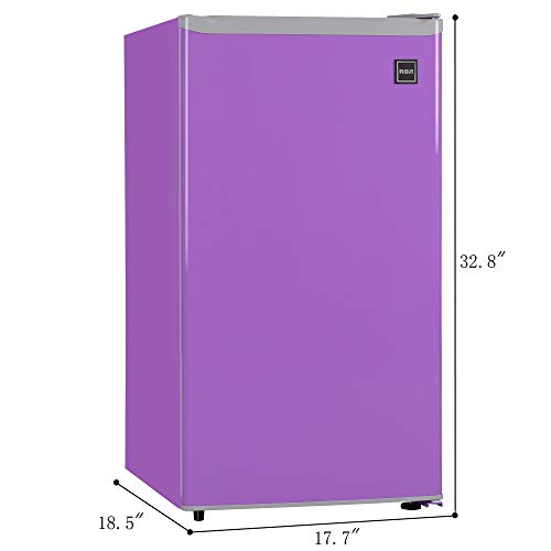 RCA RFR321-PURPLE 3.2 Cu Ft Compact Fridge, Mini Refrigerator, Purple