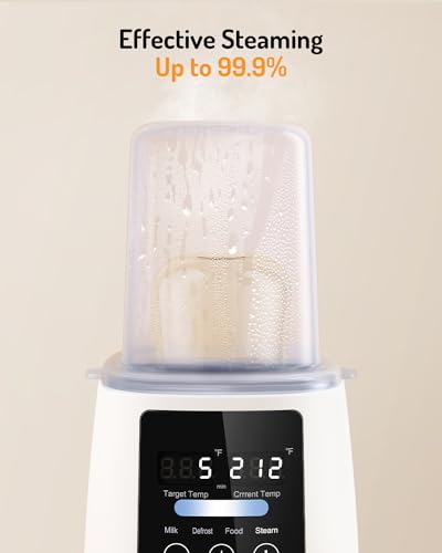 Bottle Warmer, prekull Fast Baby Bottle Warmer for Breastmilk, Formula with Accurate Temp Control, 48H Thermostat Baby Milk Warmer with Thaw, Night Light, Bottle Warmers for All Bottles