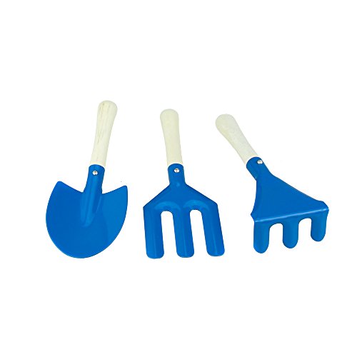 Gardening Tool Set for Kids - Toy Shovel Gardening Set - Outdoor Toy with Carrying Bag - Blue