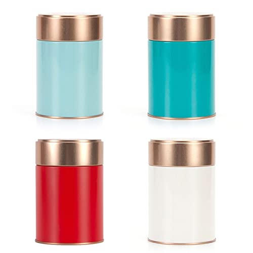 Kitchen Tea Box Jar Storage Holder Sweetmeat Candies Cans Teaware Tea Caddies Tin Containers Storage Box 4 Colors Choose Tea Container Set, White