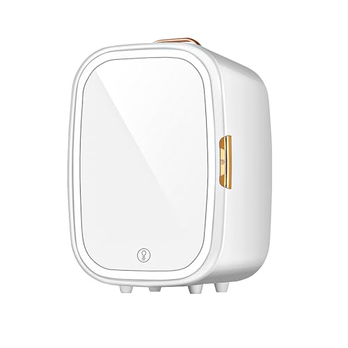 11 Liter Skincare Fridge, Makeup Refrigerator with Dimmable LED Mirror Door, Personal Beauty Fridge with Cooler & Warmer for for All Cosmetics and Skincare Needs