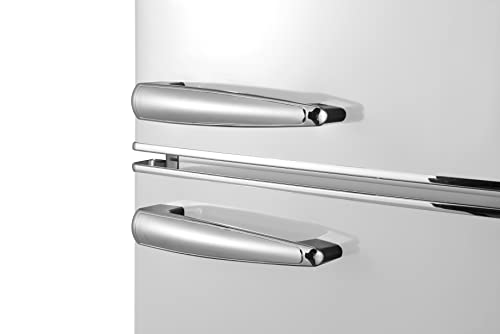 Galanz GLR74BWER12 Bottom Mount Retro Refrigerator Frost Free Dual Door Fridge Adjustable Electrical Thermostat Control, 7.4 Cu Ft, White