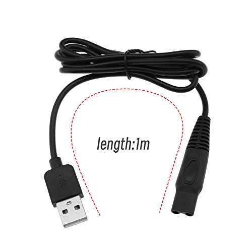 The Lord of the Tools 2Pcs 5V Electric Shaver USB Charger Cable Replacement Compatible with Skull Pitbull Gold PRO Shaver Charger Cord 1m Black