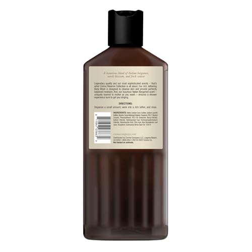 Cremo Rich-Lathering Italian Bergamot Body Wash for Men, Notes of Italian Bergamot, Neroli Blossom, and Fresh Vetiver, 16 Fl Oz