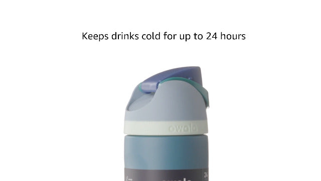 Owala FreeSip Insulated Stainless Steel Water Bottle with Straw for Sports and Travel, BPA-Free, 24-oz, Blue/Teal (Denim)