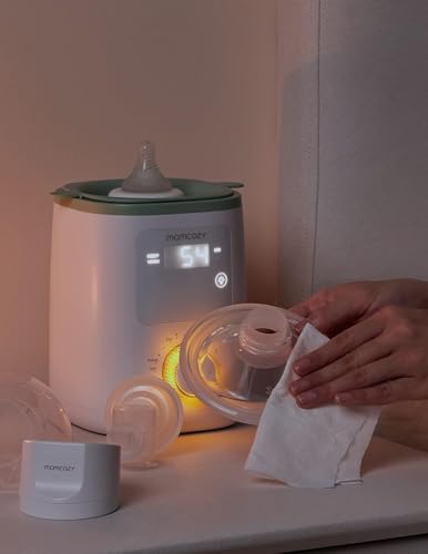 Momcozy Natural Breast Pump Wipes for Pump Parts Cleaning On-the-go, 30 Count, Flash Clean & Resealable Pump Wipes