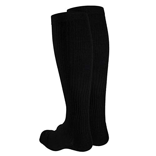 Truform Compression Socks, 20-30 mmHg, Men's Gym Socks, Knee High Over Calf Length, Black, X-Large