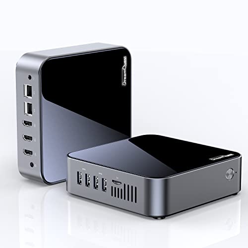 DreamQuest Mini Desktop Computer Windows 11 Pro Preinstalled, Intel 12th N95 (up to 3.4GHz) Mini Pc with 16GB RAM 512GB M.2 SSD, USB3.2, BT4.2,WiFi 5,4k HDMI, Gigabit Port for Business Home Office