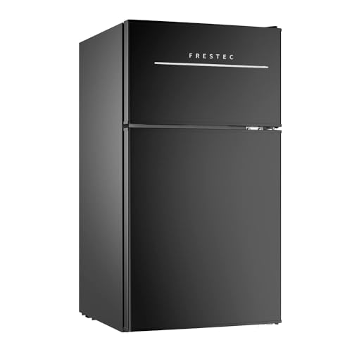 3.0 Cu.Ft Compact Refrigerator with 2 Doors, Mini Fridge with Freezer, 37dB Quiet, 7-Settings Mechanical Thermostat, LED Lights, Small Refrigerator for Bedroom Office, Dorm or Garage, Black