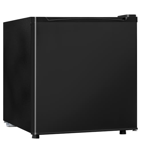 1.7 Cu.Ft Mini Fridge with Freezer, Low Noise Compact Refrigerator, Adjustable Thermostat, Energy Saving, Stylish Small Fridge for Bedroom, Office, Dorm, Hotel. (Stylish Black)