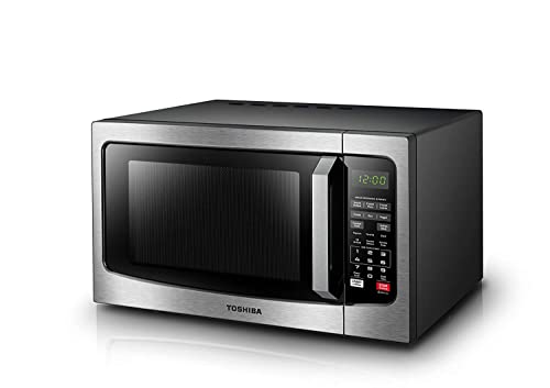 Frestec 4.7 CU' Refrigerator, Mini Fridge with Freezer, Compact Refrigerator,Small Refrigerator & TOSHIBA EM131A5C-SS Countertop Microwave Oven, 1.2 Cu Ft with 12.4" Turntable, Smart Humidity Sensor