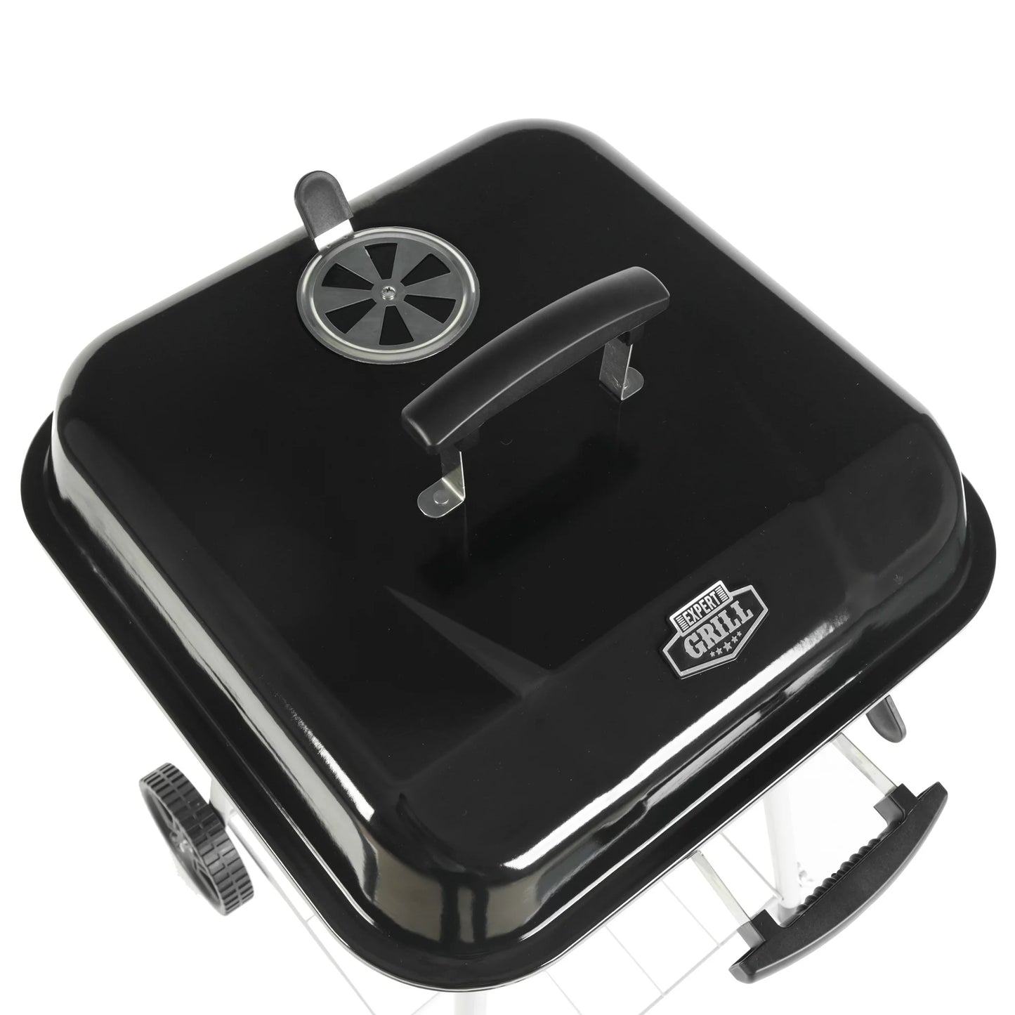 Expert Grill 17.5" Square Steel Charcoal Grill with Wheels, Black