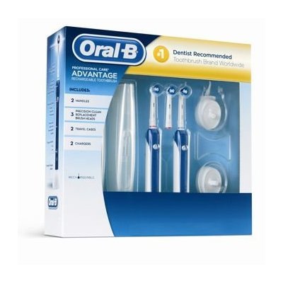 Oral-B Professional Care Advantage Rechargeable Toothbrush Kit , Includes: 2 Chargers, 2 Handles, 2 Brush Heads