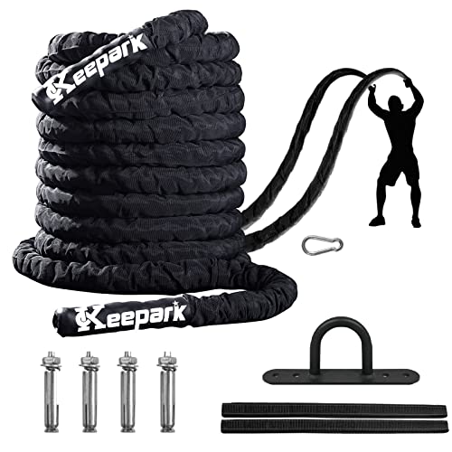 Jump Rope Battle Rope Exercise Rope 1.5inch,Heavy Exercise Rope Weighted Jump Rope 40ft, Battle Rope 40ft,Training Heavy Rope for Workout Exercise