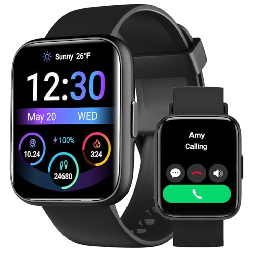 Smart Watch for Men Women - Answer/Make Calls/Quick Text Reply/AI Control, 1.83" for Android Phones iPhone Samsung Compatible IP68 Smartwatch Fitness Tracker Heart Rate Blood Oxygen Sleep Monitor