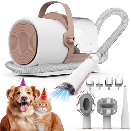 Dog Grooming Vacuum – Dog Hair Vacuum for Shedding Grooming, Pet Vacuum Grooming Kit with 11000Pa Suction Power – Includes 4 Grooming Tools for Dogs and Cats – Perfect for Pet Grooming, PG50.