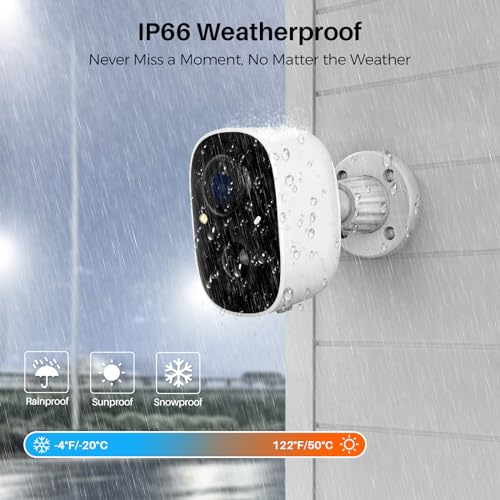 Security Cameras Wireless Outdoor (2 Pack), Battery Powered Cameras for Home Security with AI Motion Detection, Spotlight & Siren Alarm, Color Night Vision, IP66 Weatherproof, SD/Cloud Storage