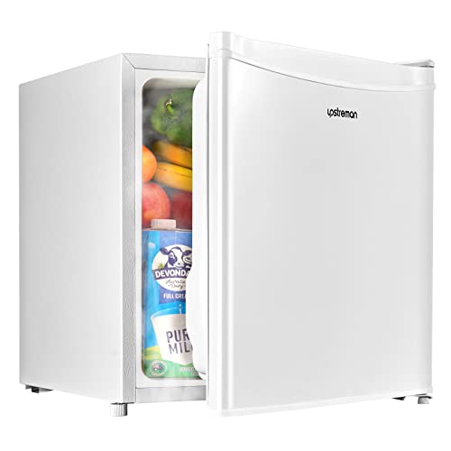 Upstreman 1.7 Cu.ft Mini Fridge with Freezer, Adjustable Thermostat, Energy Saving, Low Noise, Single Door Compact Refrigerator for Dorm, Office, Bedroom, White-FR17