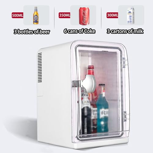 Mini Skin Care Fridge, 15 Liter Portable Small Fridge, Personal Compact Refrigerator for Bedroom, Office, Car, Makeup, Living Room