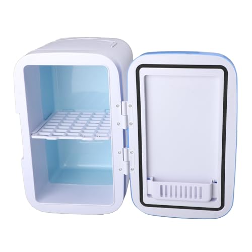 Mini Fridge, Portable Compact Personal Fridge Cooler, 8L Capacity Cooler & Warmer for Bedroom, Car, Office, Small Refrigerator for Refrigerating Makeup, Skincare and Food (Blue)