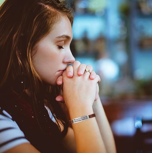 Yiyang Christian Gifts Leather Bracelet for Women Teens Inspirational Faith Bible Verse Religious Jewelry Christmas Birthday Baptism Gift for Women Girls