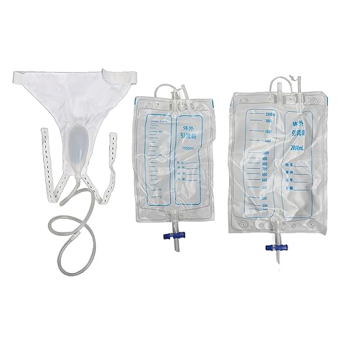 Male Urine Collector Bag, Silicone Large Capacity Urinary Incontinence Kit Funnel Urinal Pee Holder Collector Device for Elderly Patients