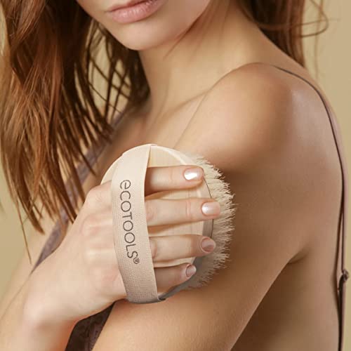 EcoTools Dry Body Brush, Cruelty-Free Bristles Exfoliate & Smooth Skin, Dry Brushing Removes Dry Skin, May Help Improve Circulation & Skin Tone, Eco-Friendly Skincare Tool, Vegan, 1 Count