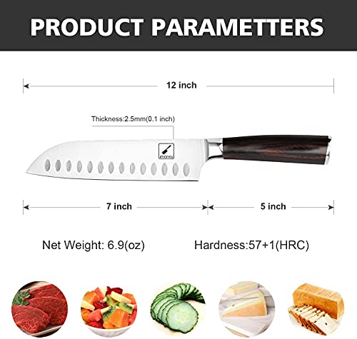 imarku Chef Knife 7 Inch Kitchen Knife Ultra Sharp Santoku Knife - 7Cr17Mov Japanese Chefs Knife, Kitchen Gadgets 2024, Birthday Gifts for Him Her, Best Fathers Day Gifts with High-End Gift Box