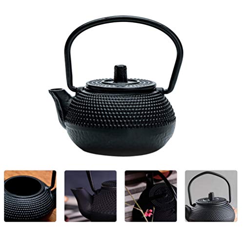 Alipis Iron Tea Kettle Tea Small Tea Kettle Cast Iron Teapot Dollhouse Furniture Model Tabletop Decoration, 2.83X2.75X1.69 in