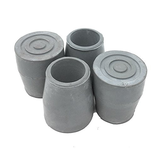 PCP Replacement Walker or Commode Tips, 1 inch / 2.5 cm Diameter (Gray, Set of 4)
