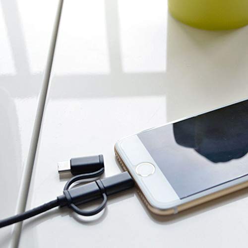 BoxWave Cable Compatible with Alcatel LINKZONE Mobile Hotspot - AllCharge 3-in-1 Cable for Alcatel LINKZONE Mobile Hotspot - Jet Black