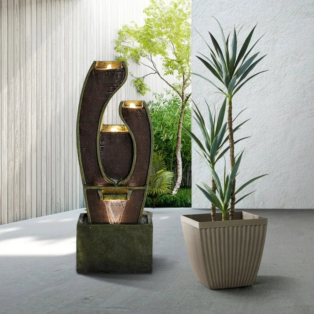 Willwolfer Outdoor Water Fountain Garden Home Paito Water Feture Decor Zen Art Indoor Waterfall