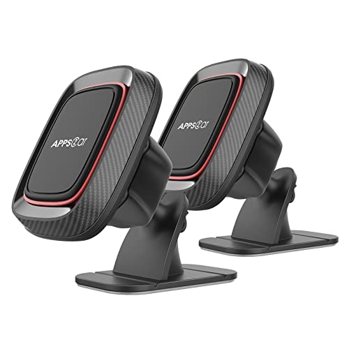 [2 Pack] Magnetic Phone Holder for Car, APPS2Car [Super Strong Magnet] Phone Mount for Car, Dashboard Magnetic Car Phone Holder Mount with Strong VHB Adhesive Mounting, Compatible with iPhone, Samsung