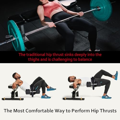 Latest Generation HOOJAKU Hip Thrust Belt, Easy to Use with Dumbbells, Kettlebells, or Plates, Booty Belt for Hip Thrust with Slip-Resistant Padding for the Gym, Home and Workouts
