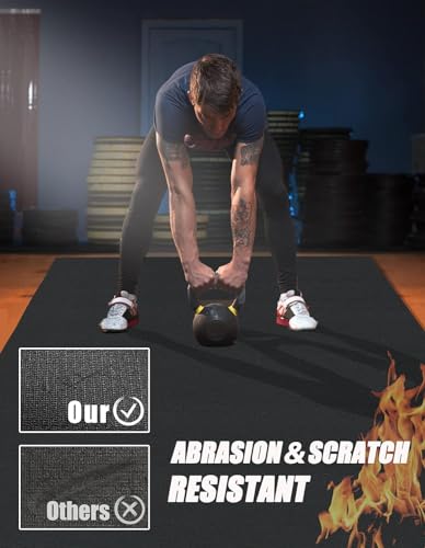 7' x 5' x 7mm Extra Large Exercise Mat, [35 Sq.Ft] Heavy-Duty & Extreme Non-Slip Rubber Gym Flooring for Home Gym, Pro Yoga Mat Gym Mat for Home Workout & Exercise Equipment, Shoe-Friendly