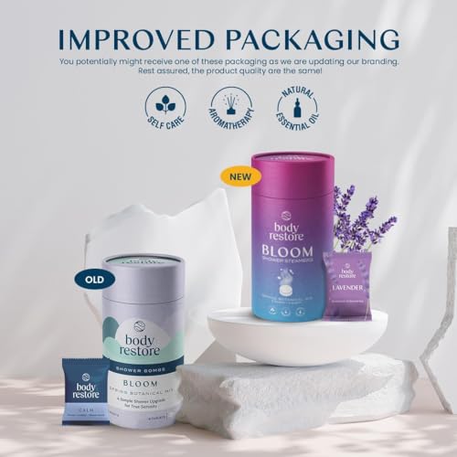 Body Restore Shower Steamers Aromatherapy 6 Packs - Fathers Day Dad Gifts, Relaxation Birthday Gifts for Women and Men, Stress Relief and Effortless Self Care, Bloom Variety Scent Shower Bombs